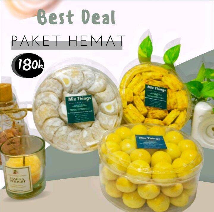 Cookie Cookie package saving contents 3 jar premium fresh parsel cake Eid hampers