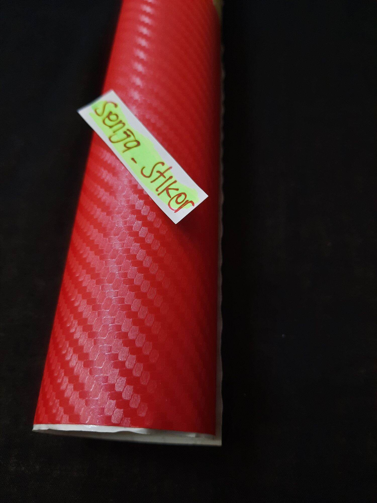 Stiker Skotlet Karbon Kasar Merah 3d Lebar 45 Cm Lanjang 1 Meter