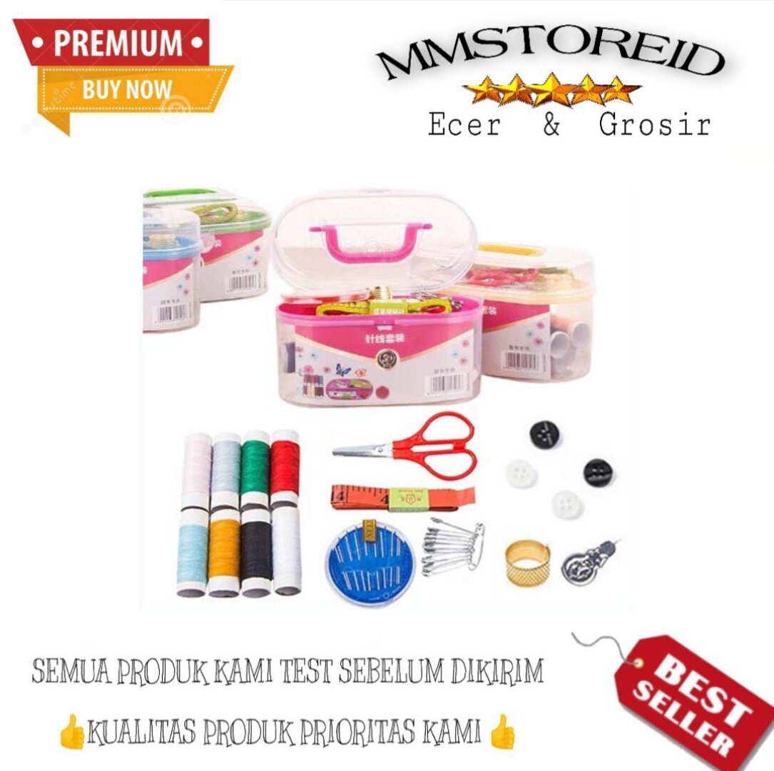 MM Sewing Set Kit Peralatan Jahit Kotak Box Alat Menjahit Benang