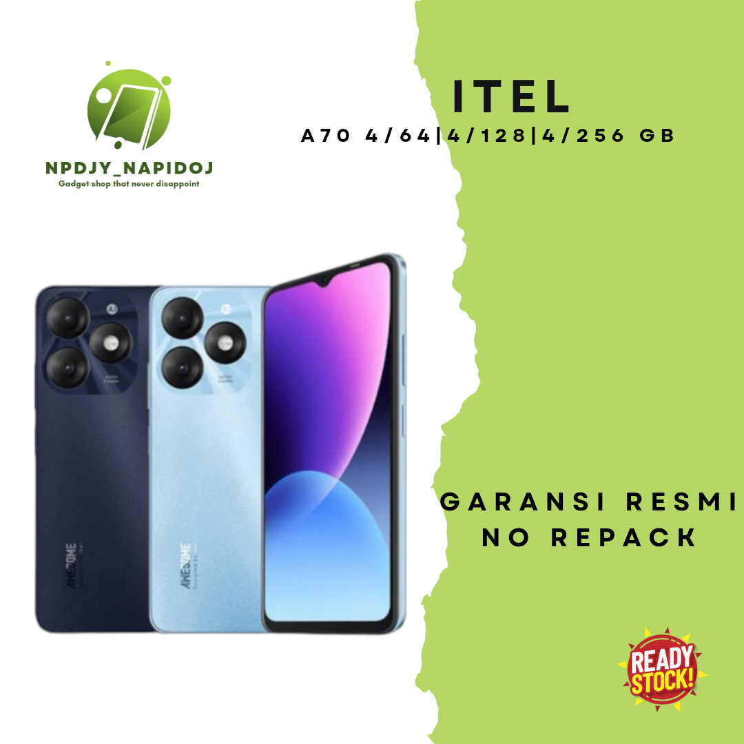 ITEL A70 4/64 | 4/128 Garansi Resmi Harga  1,299,000 Ringgit*Penghantaran Percuma