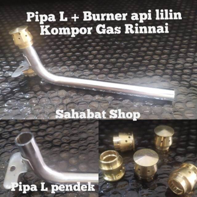 Pipa L Burner Kuningan Api Lilin Kompor Gas Rinnai Cerobong Leher