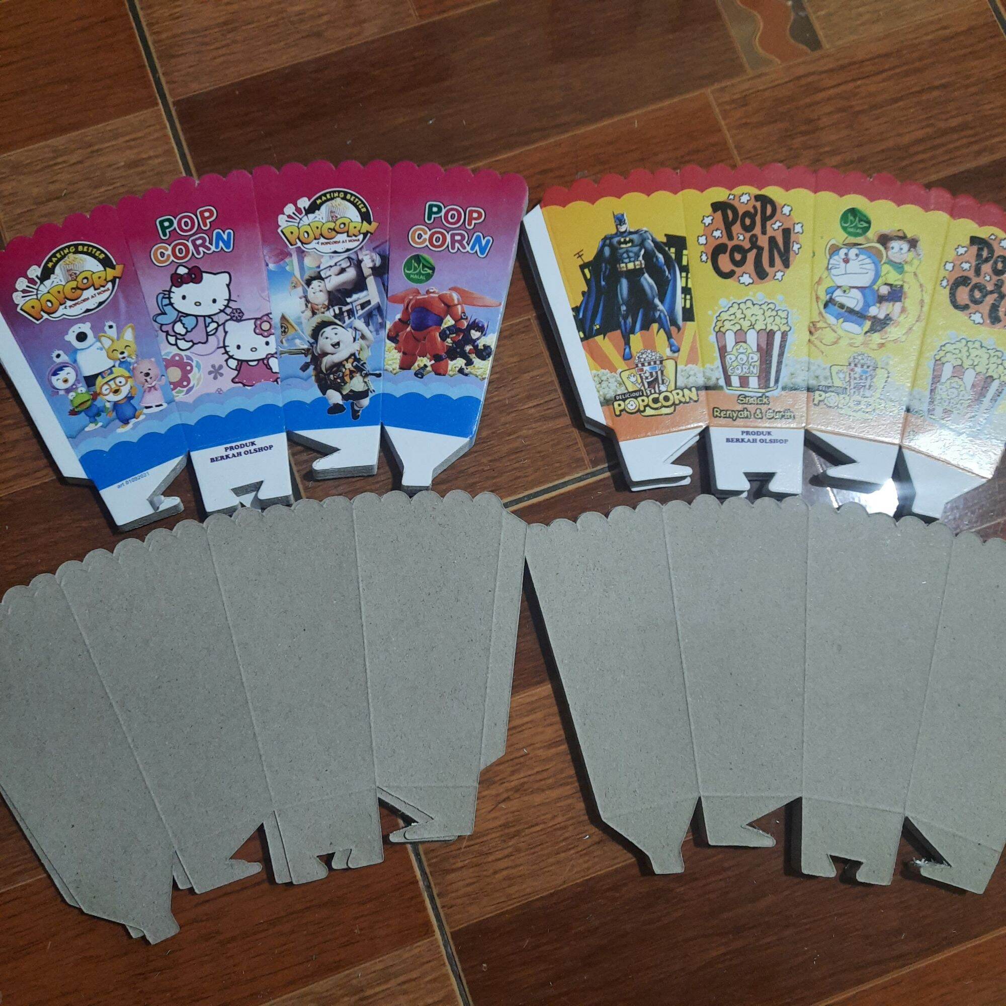 (500 lembar) KERTAS POPCORN | BUNGKUS POOCORN 1 pack 6 gambar | 12x6 ...