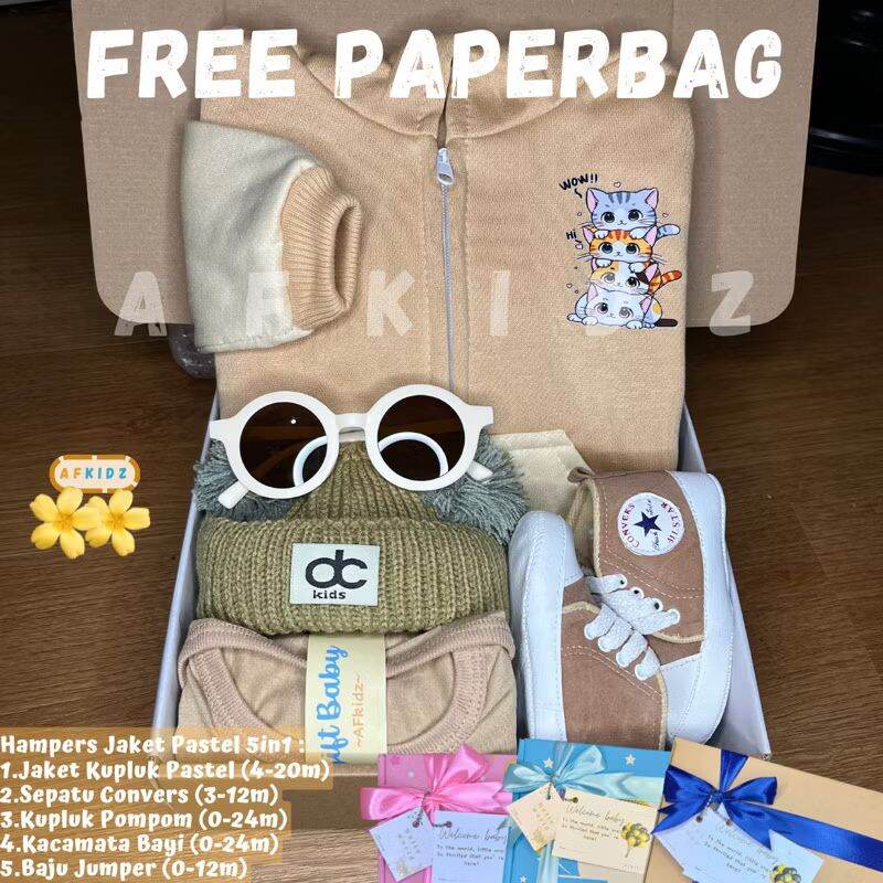 Hampers Bayi Kupluk Pastel Kado Balita 6 Bulan - 2 Tahun ISI 5