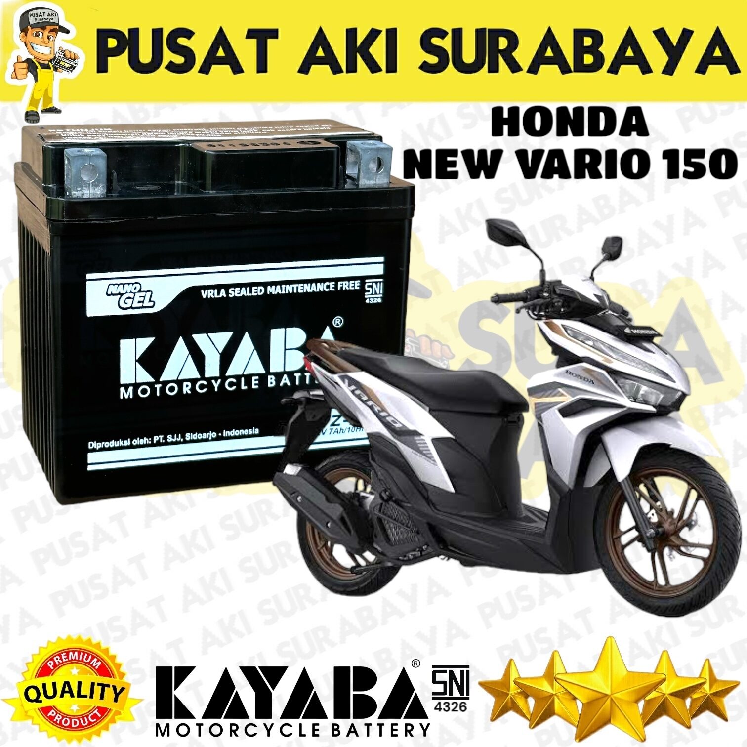 AKI MOTOR NEW VARIO 150 KAYABA GTZ7S AKI KERING VARIO 125 VARIO 160
