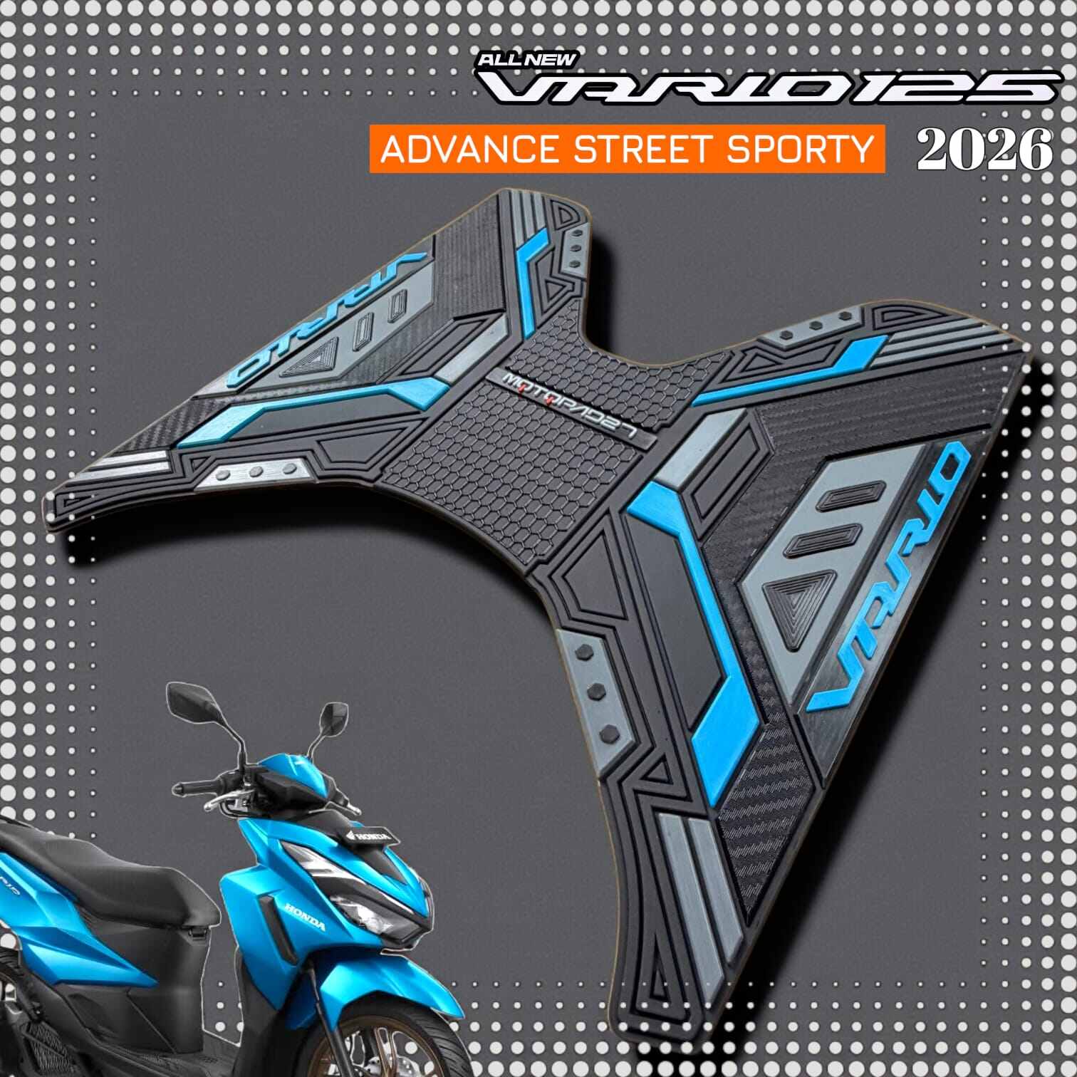 Honda Vario 125 Type Cbs Iss Street 2026 Advan Sporty Street Motorcycle Carpet Harga 85,000 rupiah*Gratis Ongkir