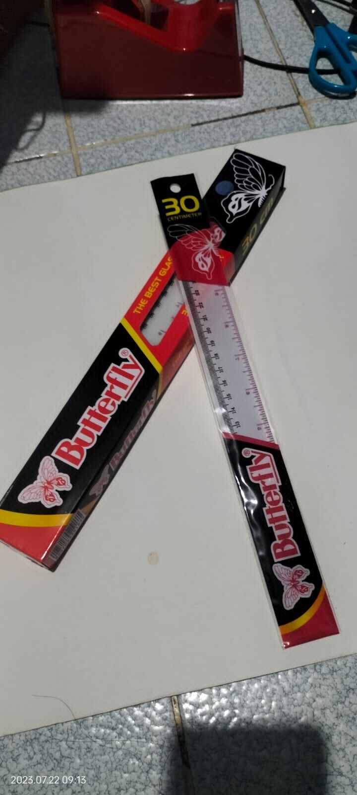 Penggaris butterfly panjang 15cm dan 30cm