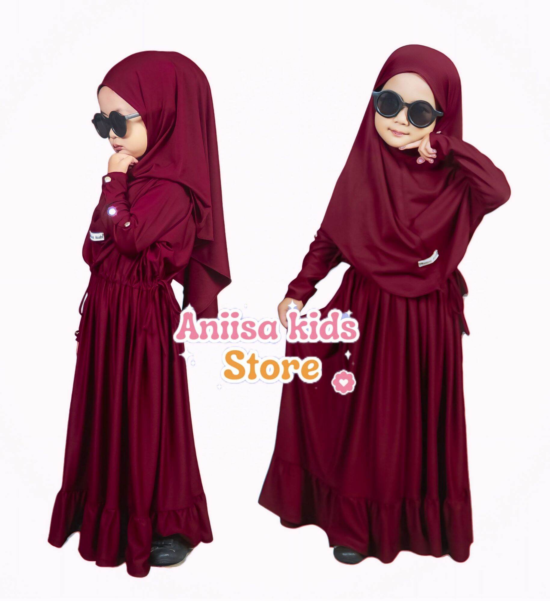 Latest Betwing Drawstring Rempel Baby Girl's Abaya Gamis