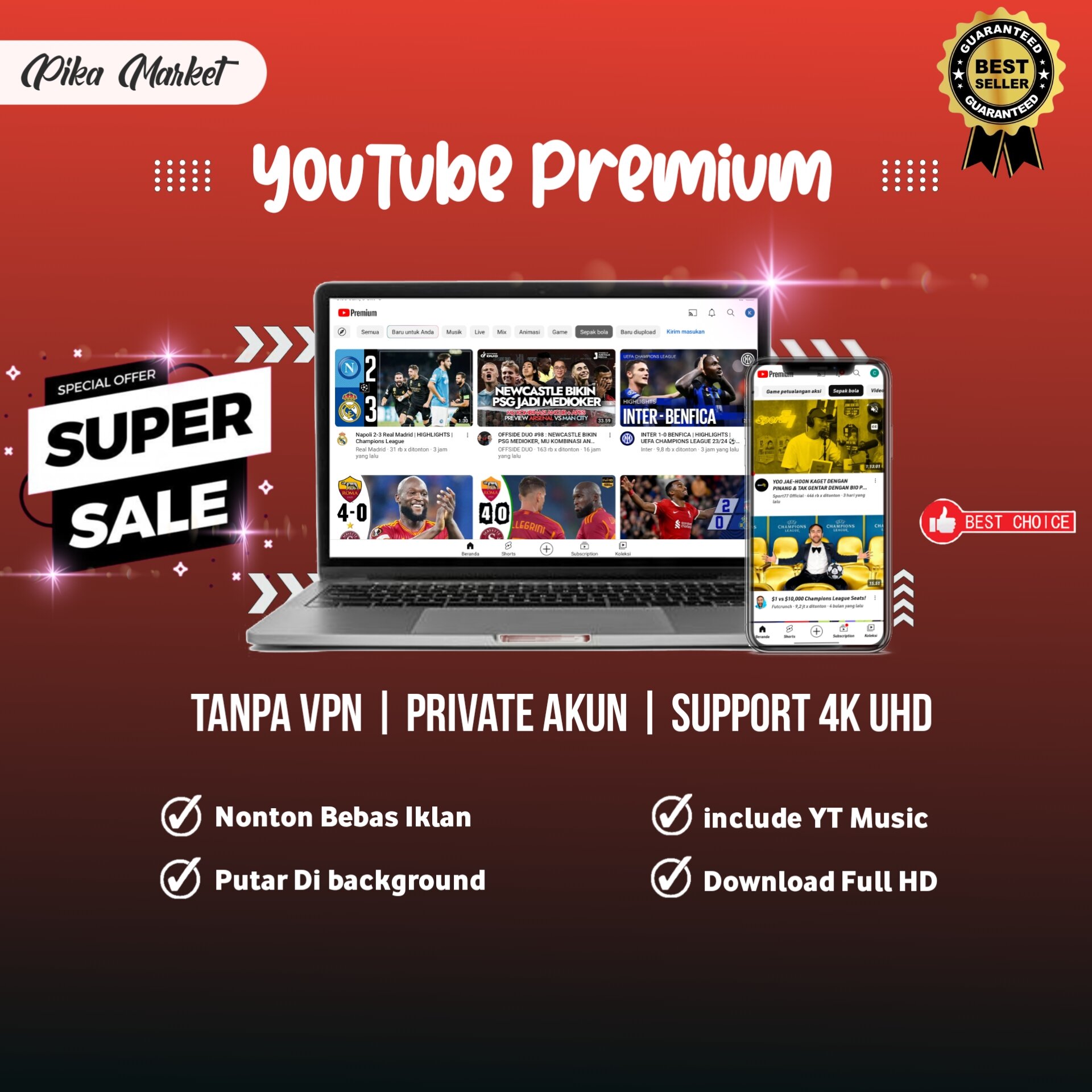 YouTube Premium 4 Bulan | Termurah Dan Bergaransi Harga 34,500 rupiah*Gratis Ongkir