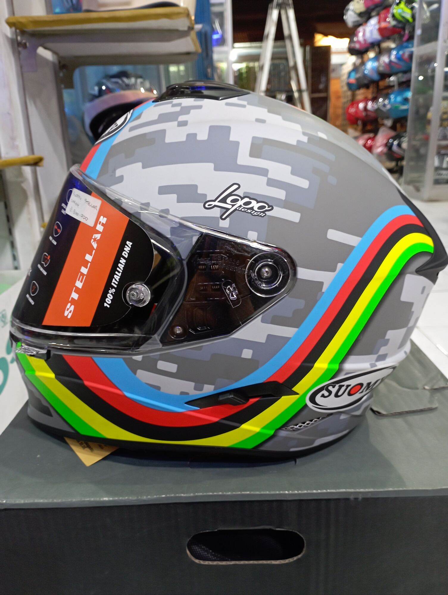 SUOMY HELM MOTIF STELLAR RAINBOW ORIGINAL SNI Harga 2,600,000 rupiah*Gratis Ongkir