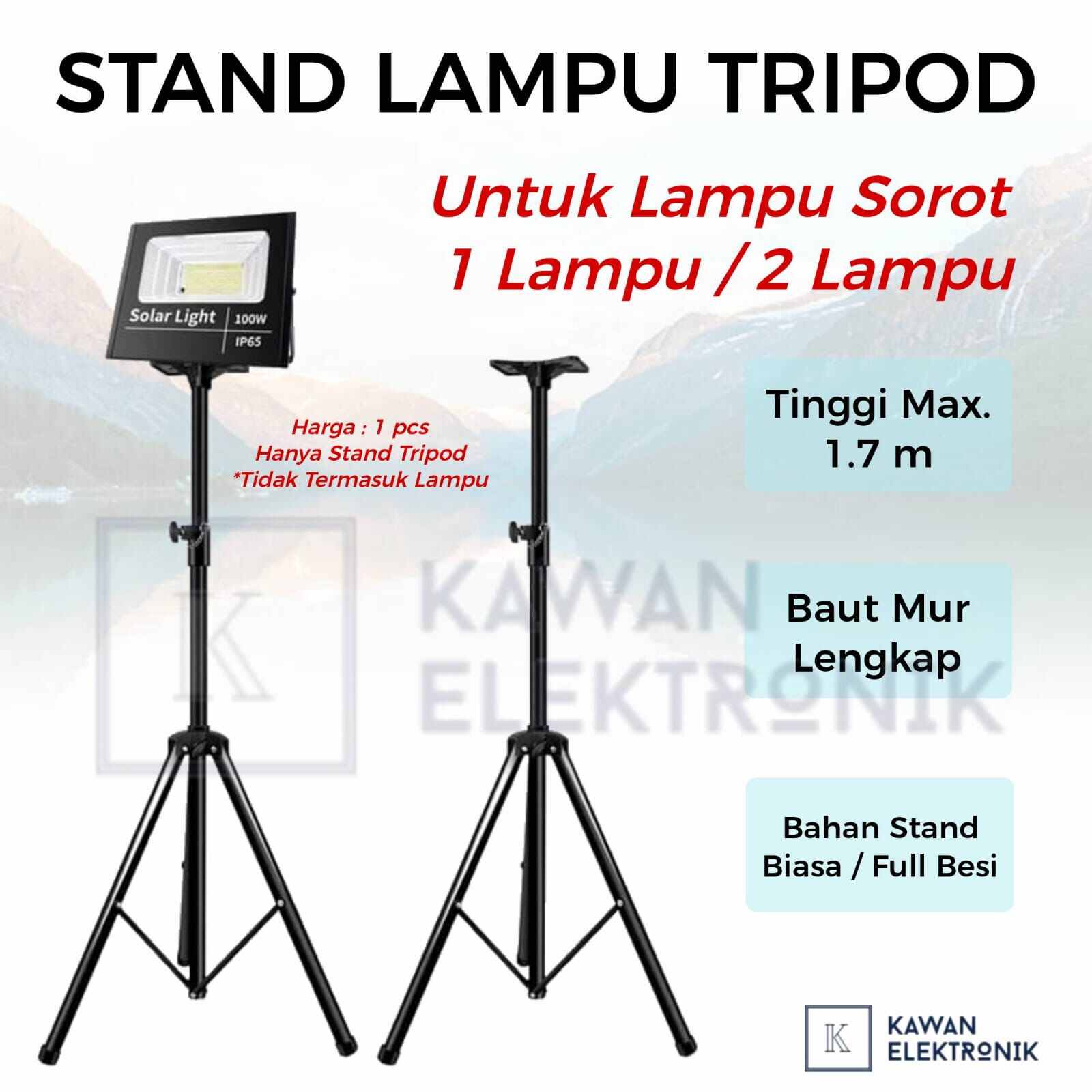 Tiang Lampu Stand Tripod Lampu Sorot 1 Lampu Dan 2 Lampu Lazada Indonesia