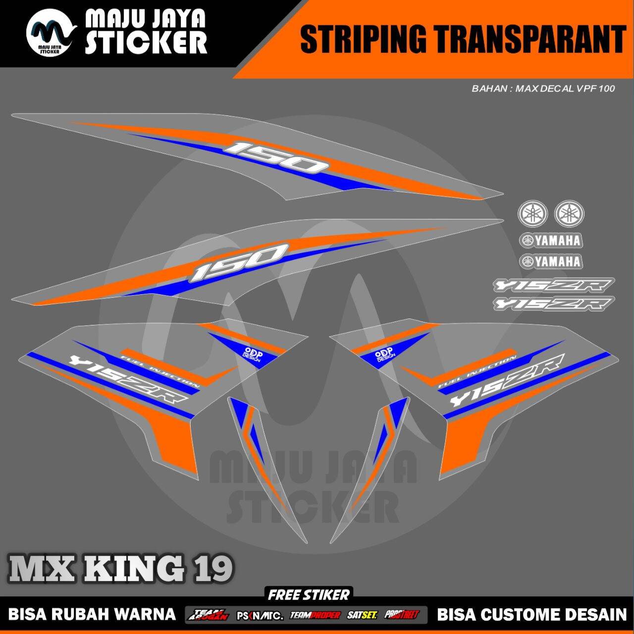 Decal Stiker Sticker Setiker Striping Stripping Vinil Transparan Mx King Thailand Y Zr