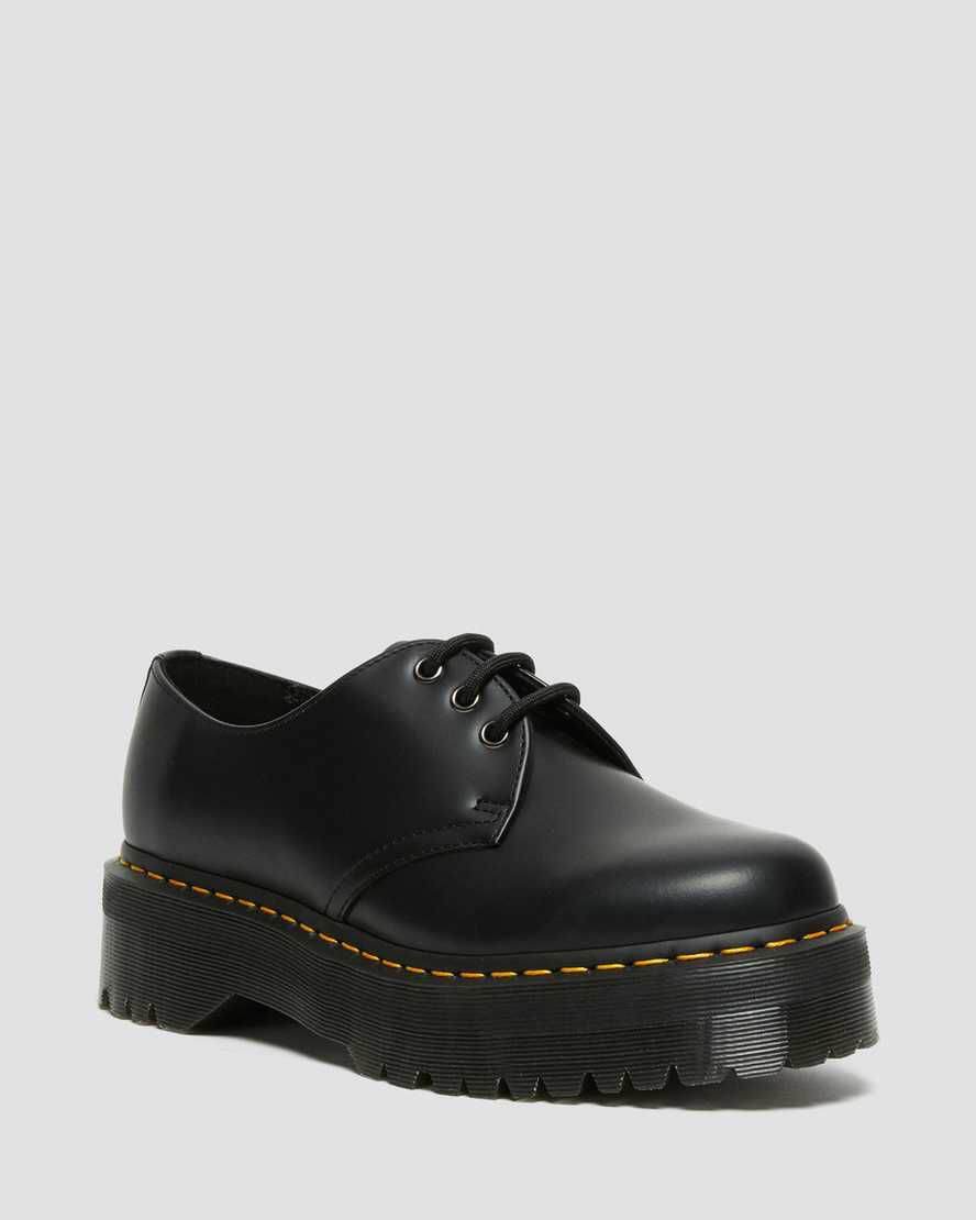 Sepatu Docmart Boots 1461 QUAD Platform low Black