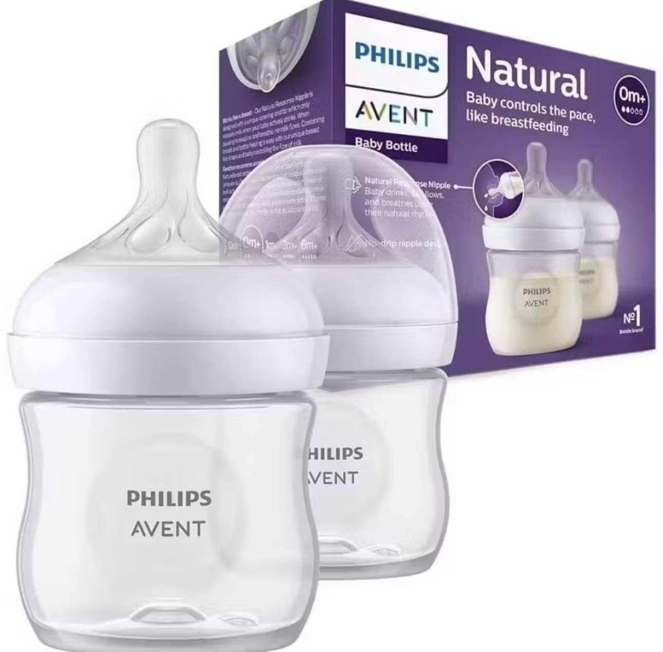 Avent SCF690/23 Bottle Natural Twin 125ml 2pcs - Botol Dot Susu Bayi