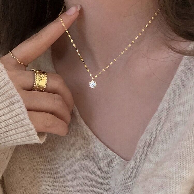 Korea Zircon Pendant Necklace Women 