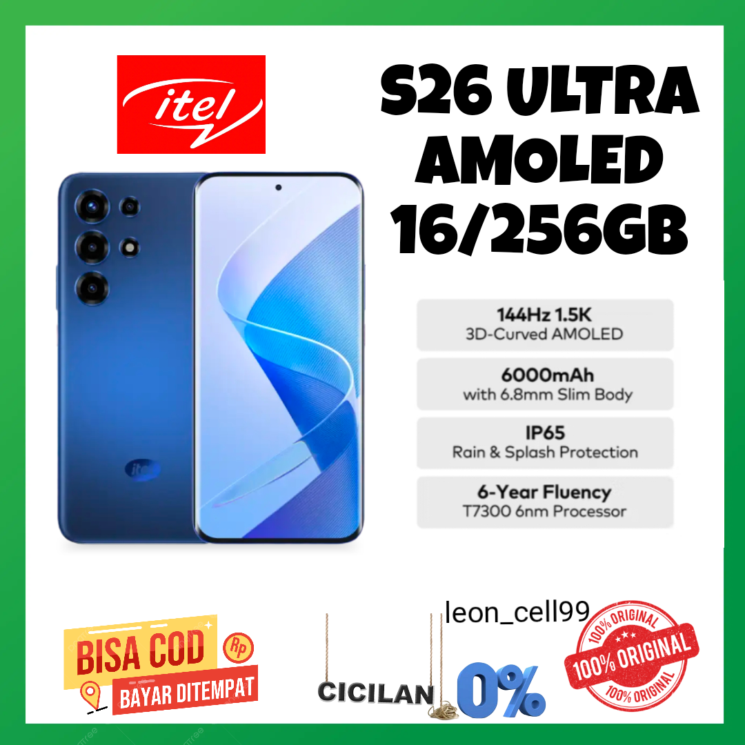 Itel S26 Ultra AMOLED, 16/256GB RAM, 3D display, AMOLED, unisoc T7300 chipset 1 year official warranty Giá 1,015,000 Đồng*Miễn phí vận chuyển