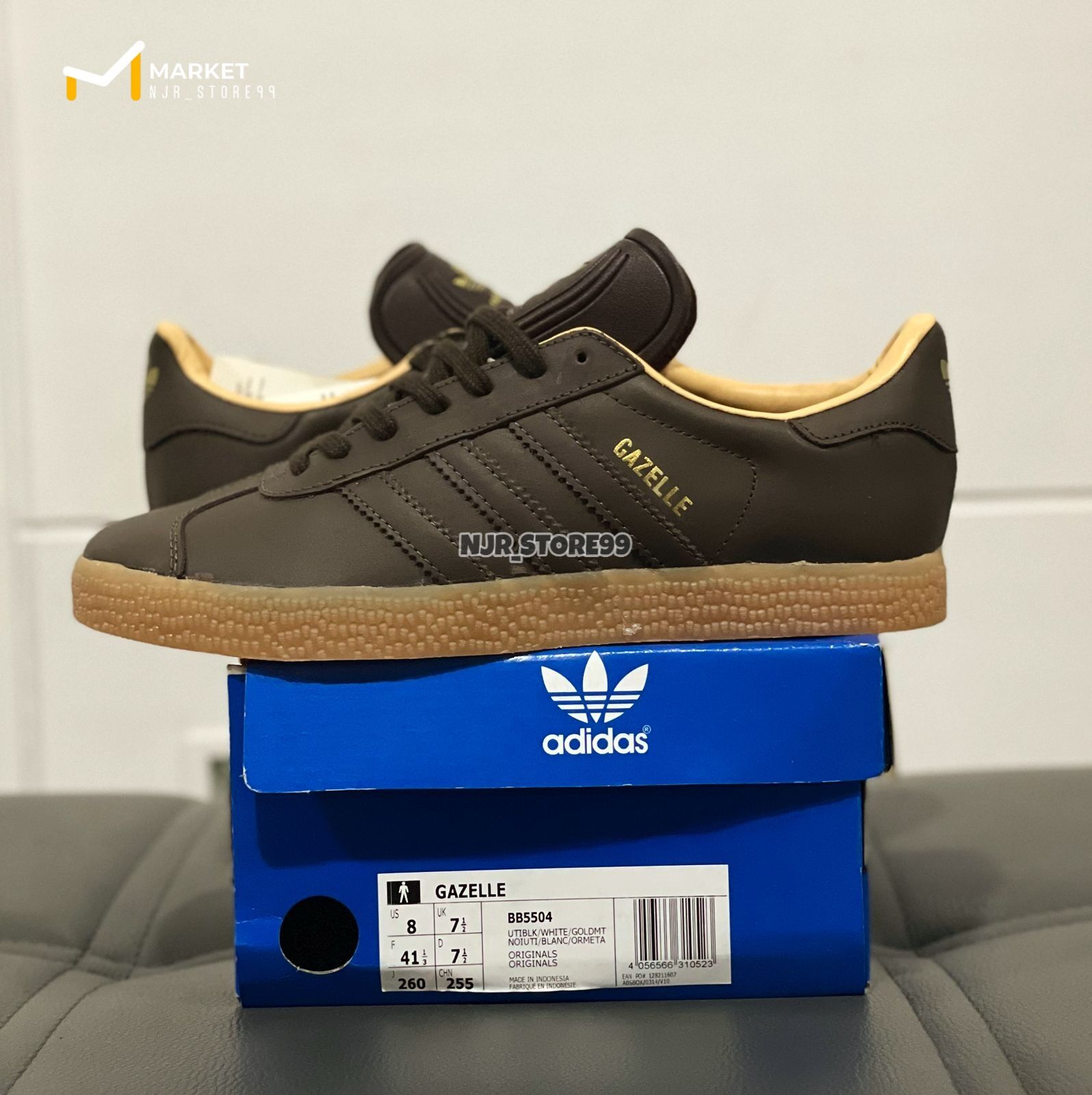 SEPATU ADIDAS GAZELLE LEATHER BROWN 