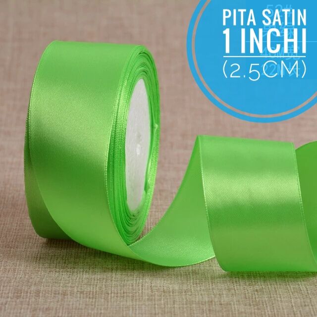 pita-satin-2-5-cm-per-roll-pita-satin-1-inchi-hijau-muda-lazada