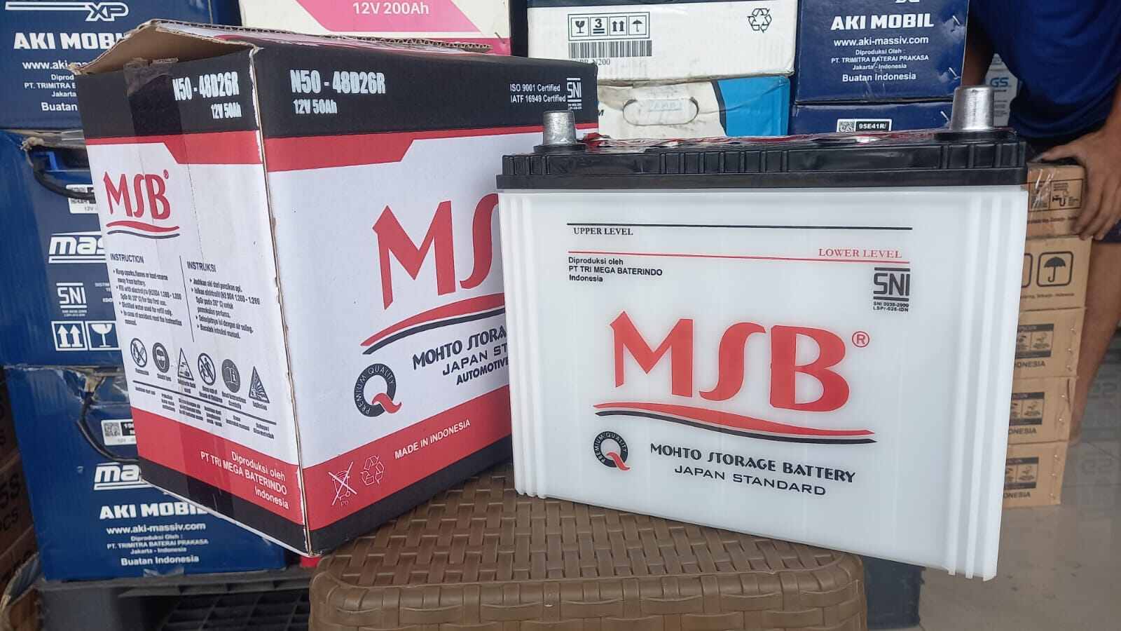 Aki basah mobil colt diesel/truck fuso n50 MSB 12v 50ah | Lazada Indonesia