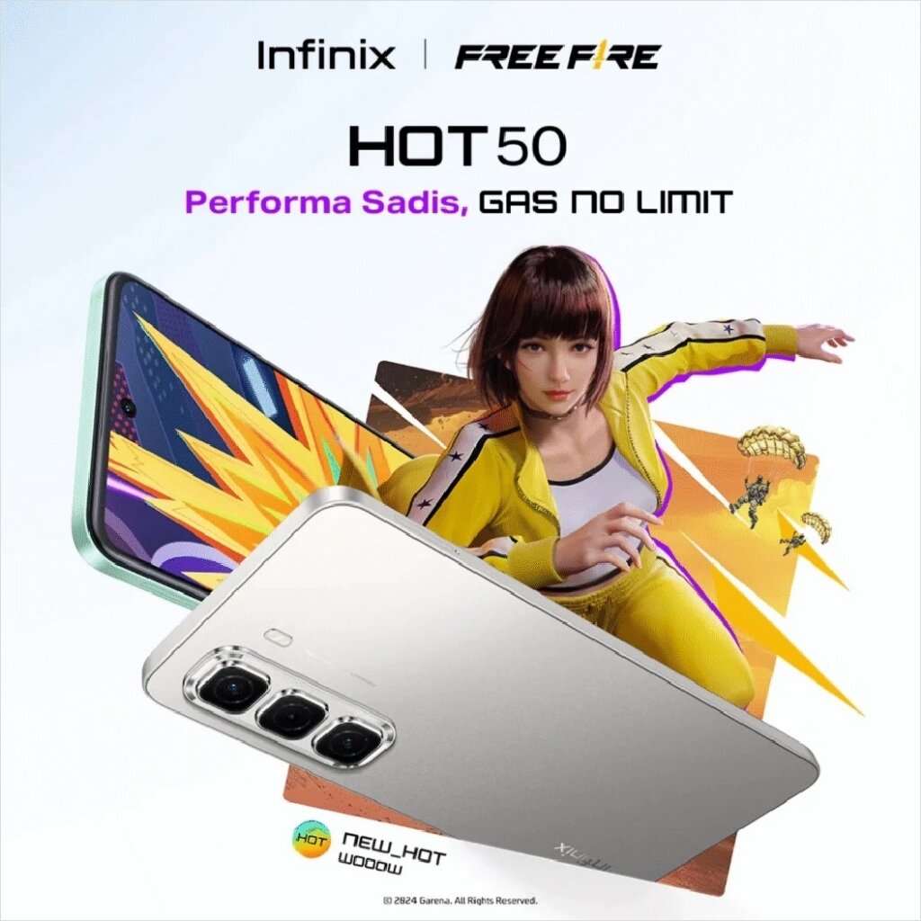 Infinix hot 50 i.ram 8/256gb baru garansi resmi indonesia Harga  2,452,000 Ringgit*Penghantaran Percuma