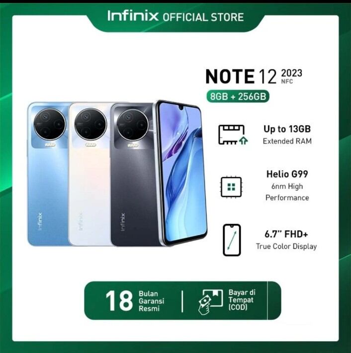 Infinix Note 12 8/256GB : Harga 2,300,000 rupiah*Gratis Ongkir