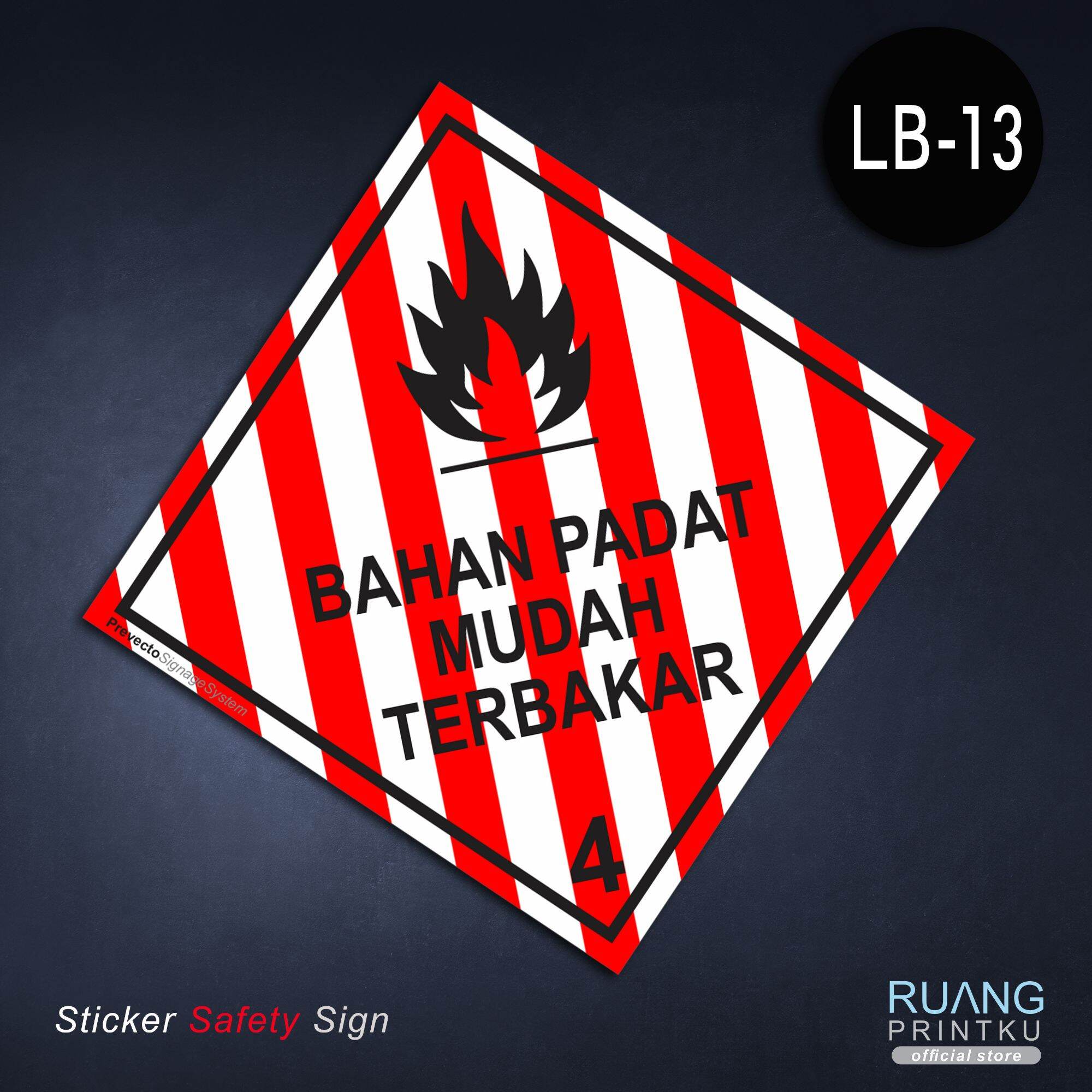 Stiker Label Limbah B3 Bahan Padat Mudah Terbakar | Lazada Indonesia