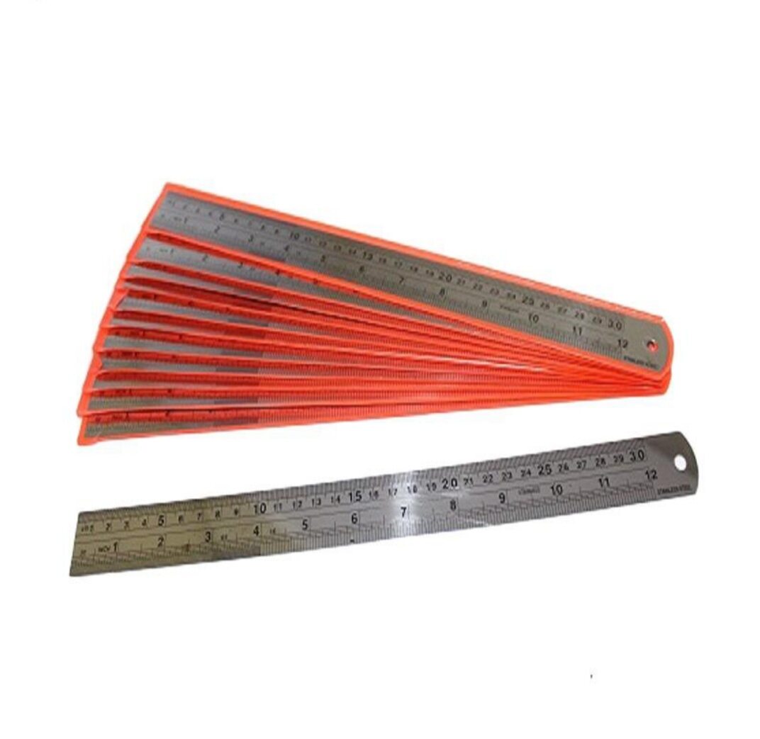 Penggaris atau Garisan Besi atau Stainless Steel Ruler 30cm 50cm