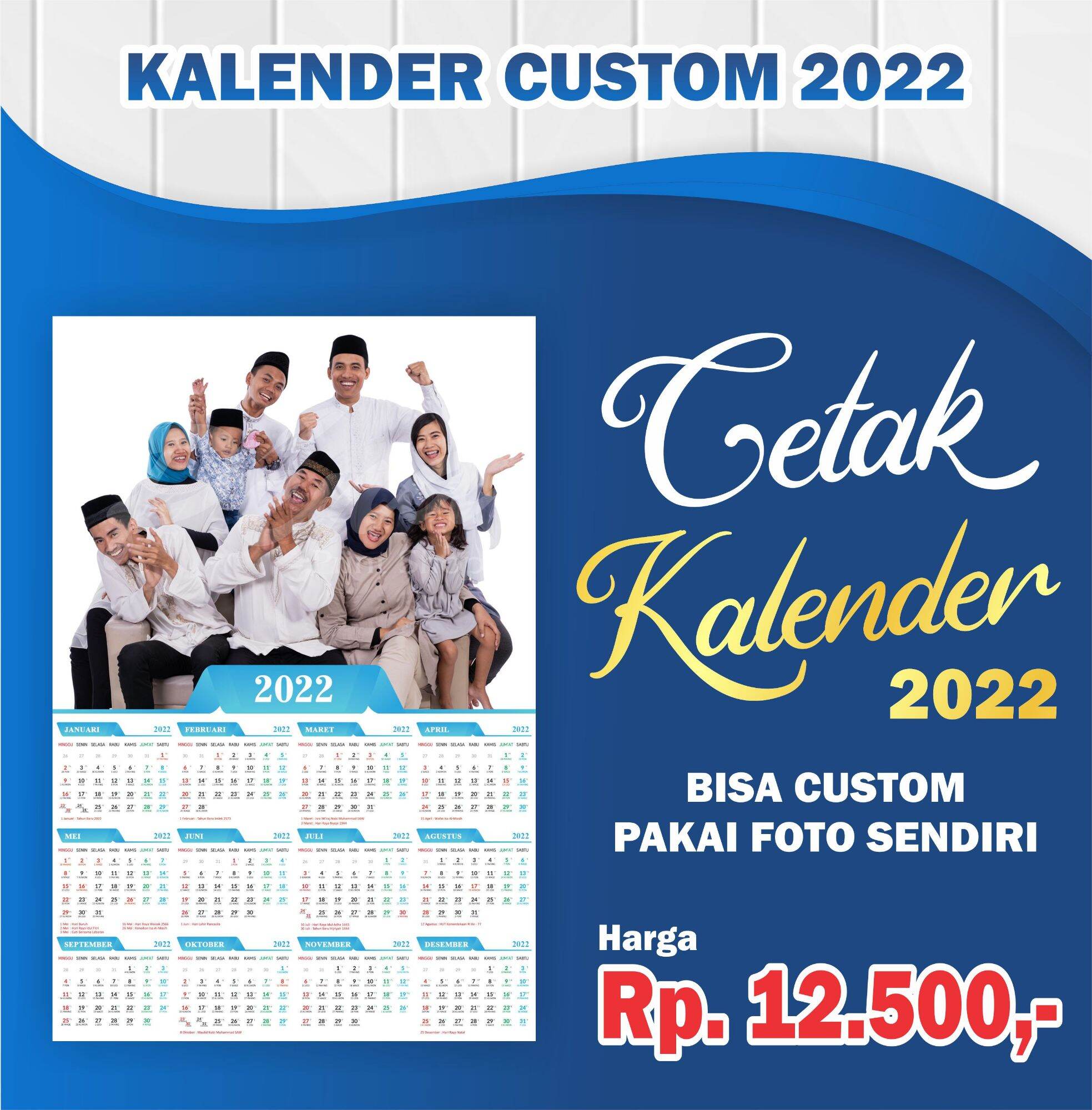 Kalender 2022 Custom Pakai Fotomu | Lazada Indonesia