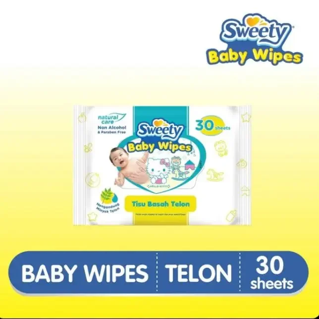 Sweety baby wipes telon -sweety tisu basah telon 30 sheet- promo tisu sweety
