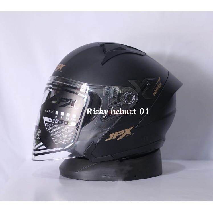 helm half face jpx Nova kaca double visor original Lazada Indonesia