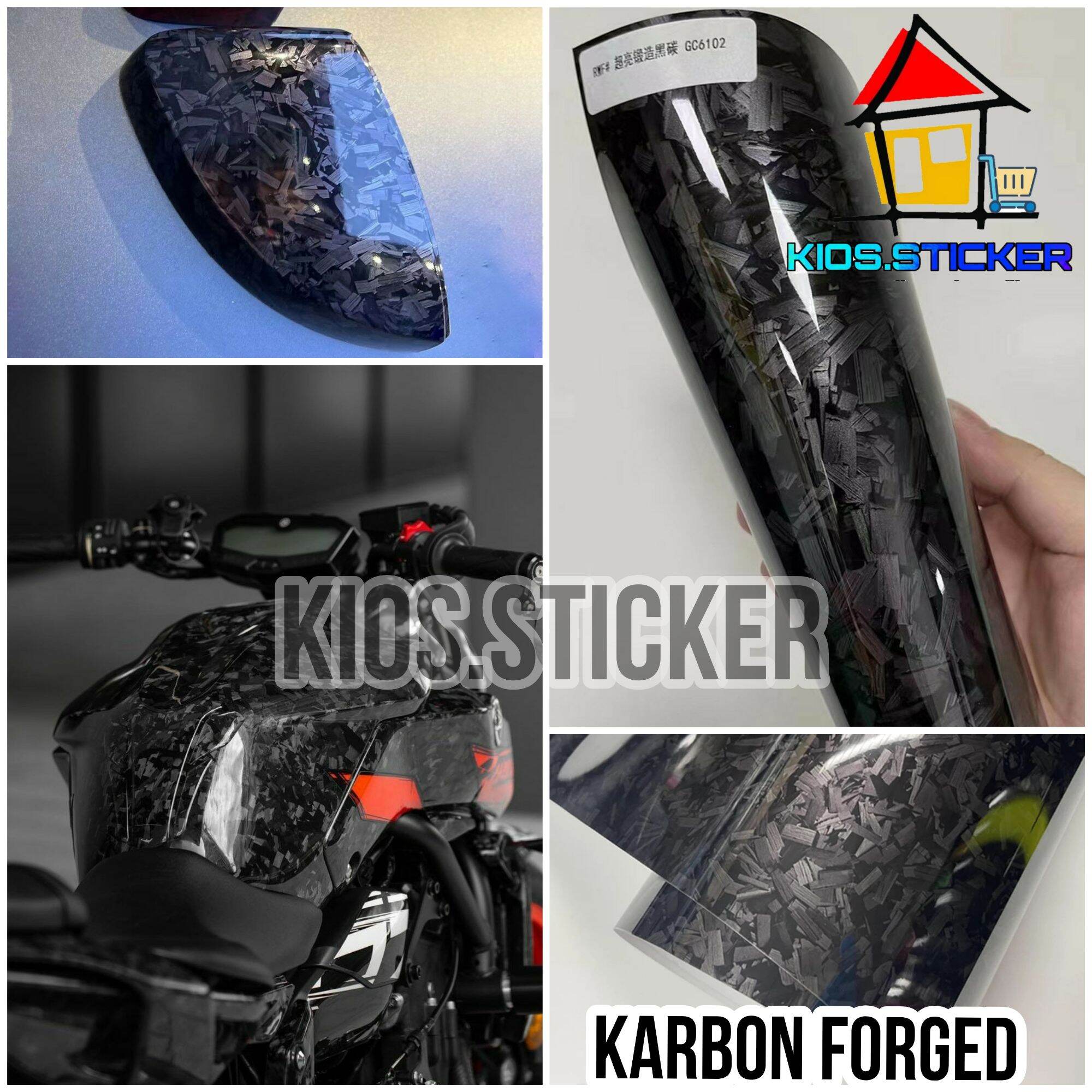 Karbon Forged Hitam 5d Skotlet Carbon Forged Composite Stiker Forged