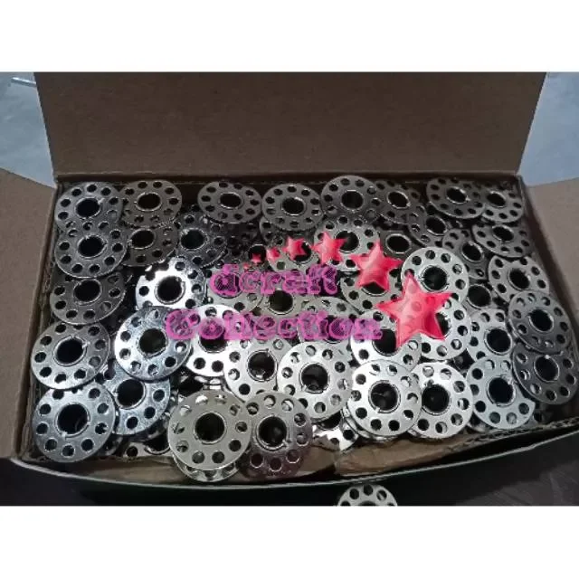 Spool Besi 1Kotak isi +/- 200biji Spool / Bobbin Besi Mesin Jahit Tradisional ...