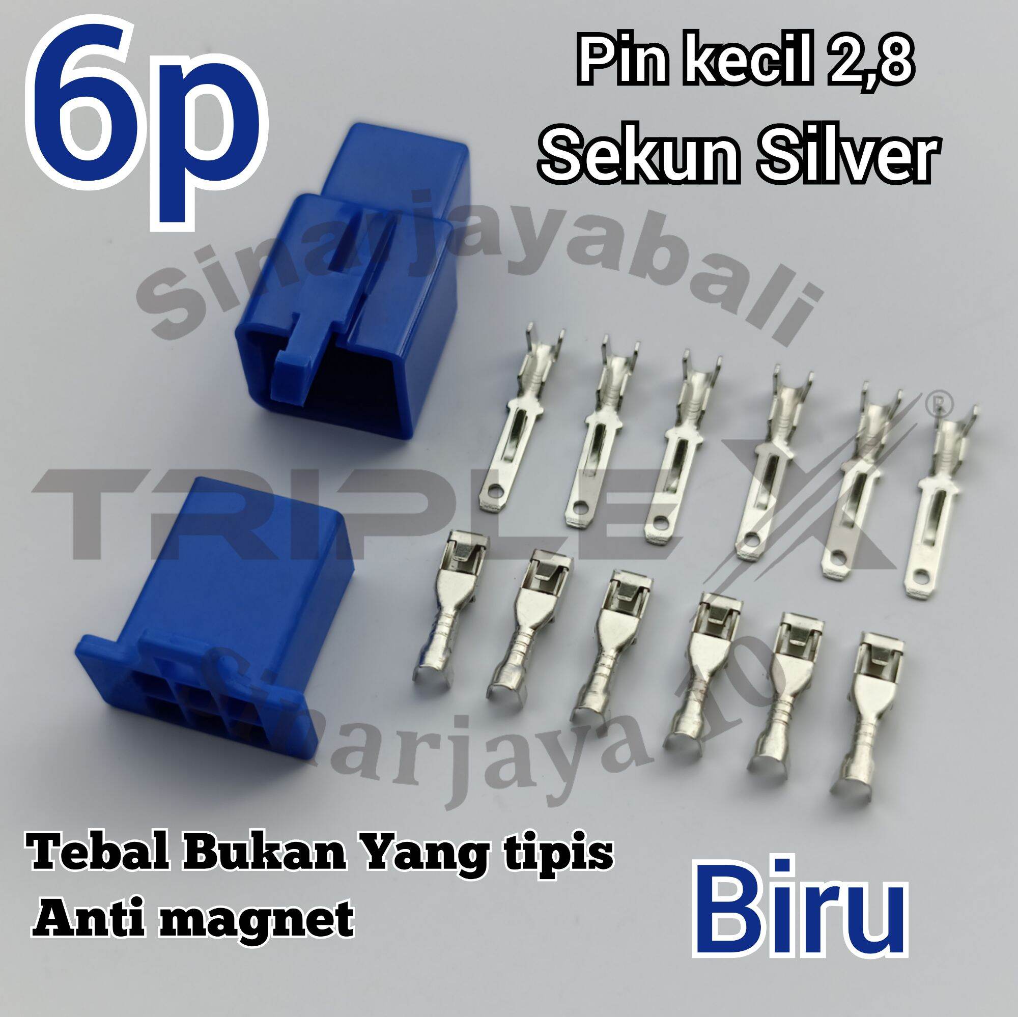 soket 6p kecil silver socket 6 pin konektor 6pin p kabel motor mobil ...