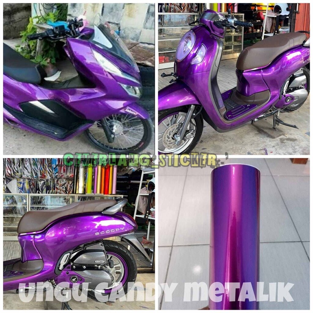 Stiker skotlet ungu glossy Scotlite violet doff scotlite ungu crome Harga 11,750 rupiah*Gratis Ongkir