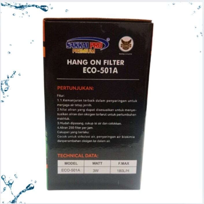 SAKKAI PRO ECO 501A HANG ON FILTER AQUARIUM