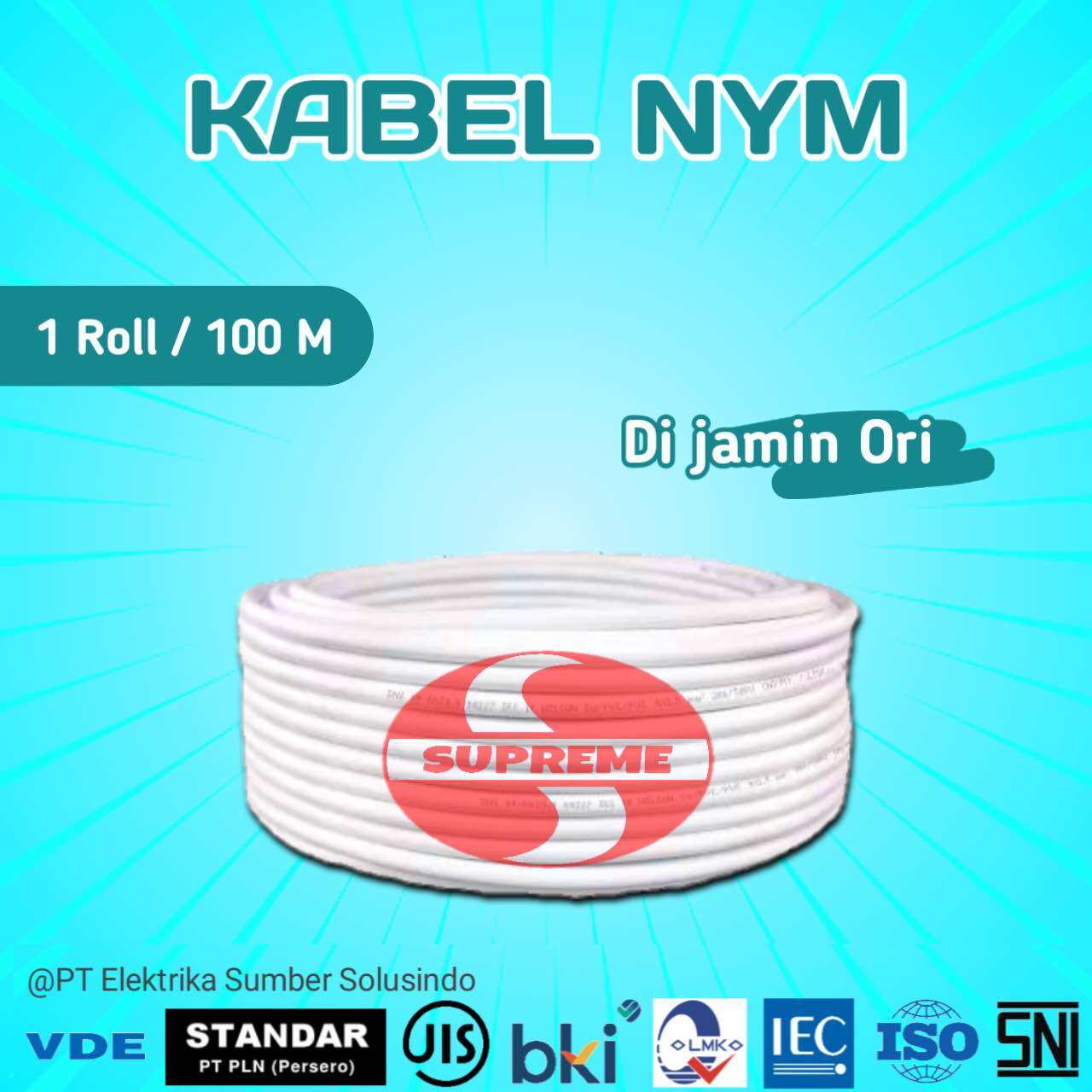 Kabel Listrik Nym 2x2 5 Mm2 100 Meter Supreme Lazada Indonesia