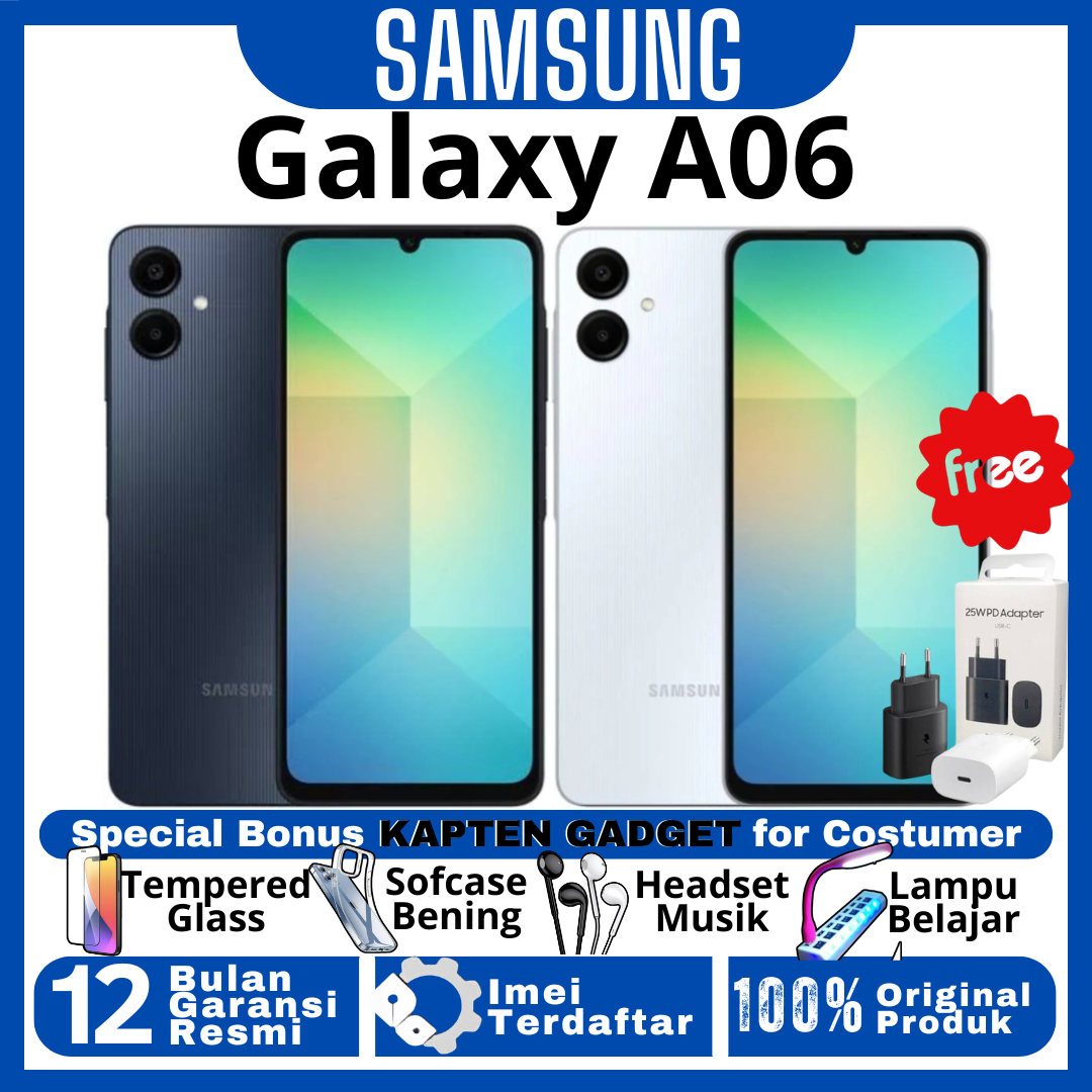 HP SAMSUNG A06 6/128GB - 4/128GB - 4/64GB Ram Upto 12GB 100% BARU ORIGINAL GARANSI RESMI Harga 1,349,000 rupiah*Gratis Ongkir
