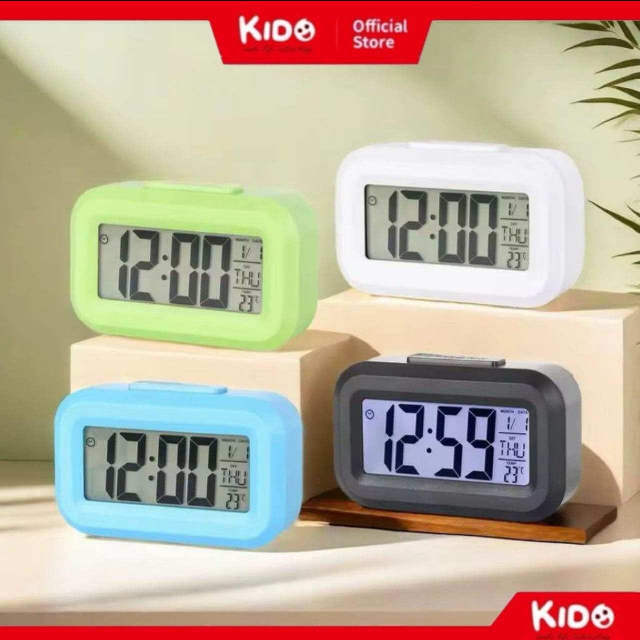 KIDO Jam Weker Mini LED Digital / Jam Alarm Smart Clock / Kalender Jam Meja Digital 2108