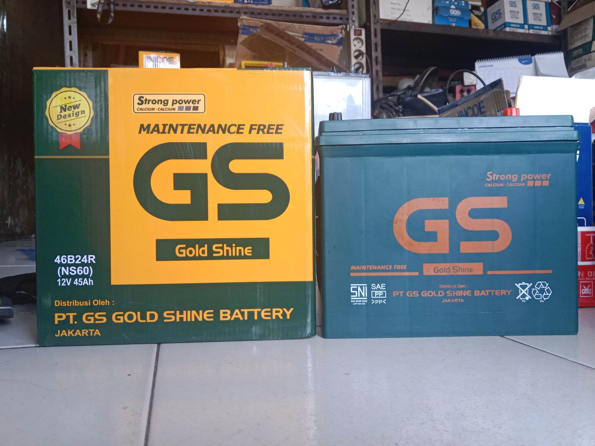 accu/aki kering gs gold shine 46B24R (NS60) 12V 45Ah Lazada Indonesia