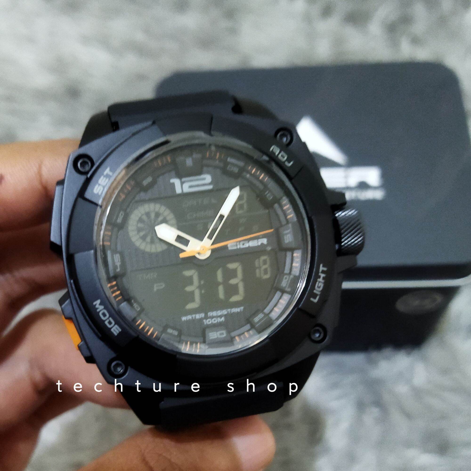 Jam Eiger Antero Hitam Jam Digital Analog Lazada Indonesia