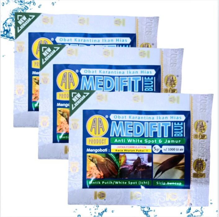 AKARI AA MEDIFIT BLUE OBAT KARANTINA IKAN HIAS ANTI WHITE SPOT DAN JAMUR