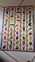 Poster gambaran 50 nomor motif buah / sayuran / binatang