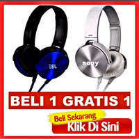 CUCI GUDANG- BELI 1 GRATIS 1 heandphone earphone gaming xb-450 extra bass gaming stero random colour