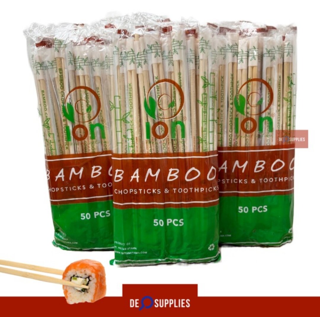 Sumpit Bambu Tusuk Gigi Pcs Ion Bamboo Chopstick Pasang