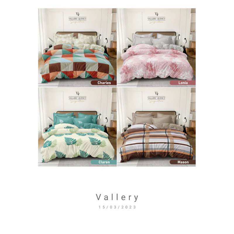 Bedcover Vallery signature tinggi 40cm uk. King (180x200)cm, uk. Queen (160x200)cm motif terbaru bunga…
