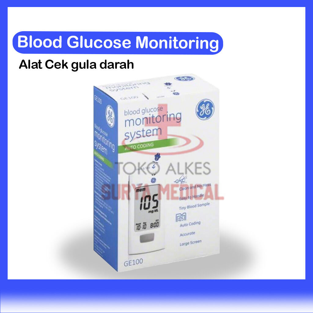 GE100 Blood Glucose Monitoring Alat Cek Gula Darah Tes Glukosa