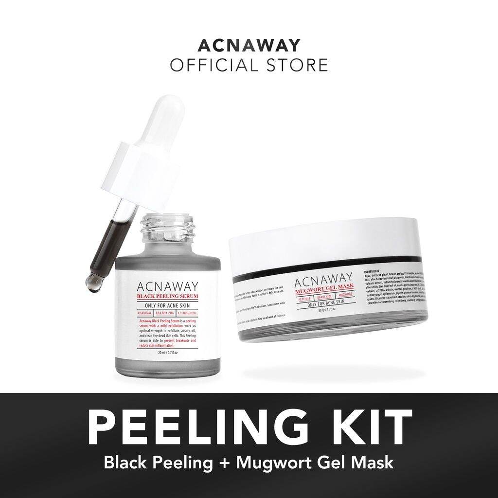 ACNAWAY black exfoliating peeling serum 20ml serum eksfoliasi untuk