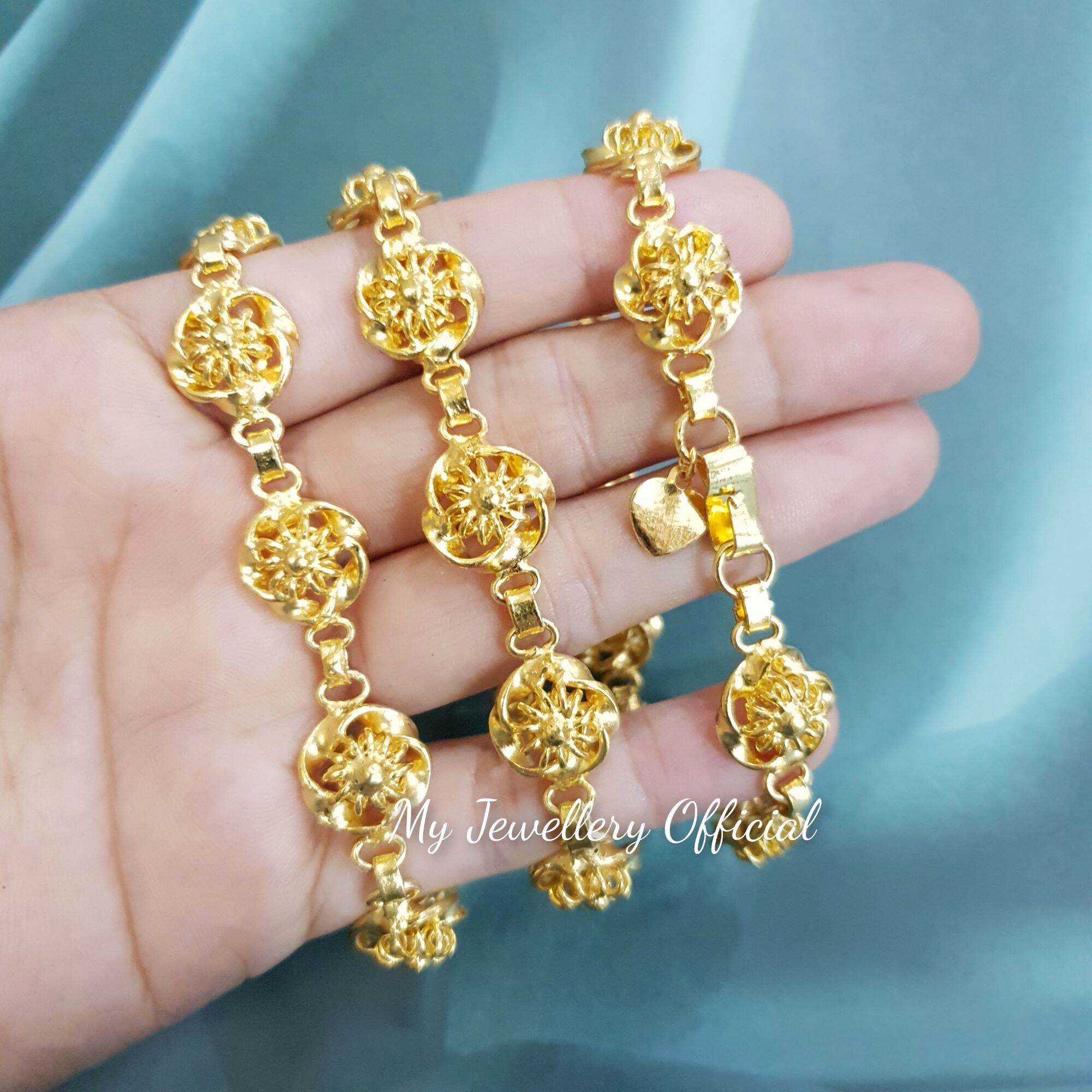 Gelang Bunga Tanjung Replika Emas 24k Lazada Lazada Indonesia