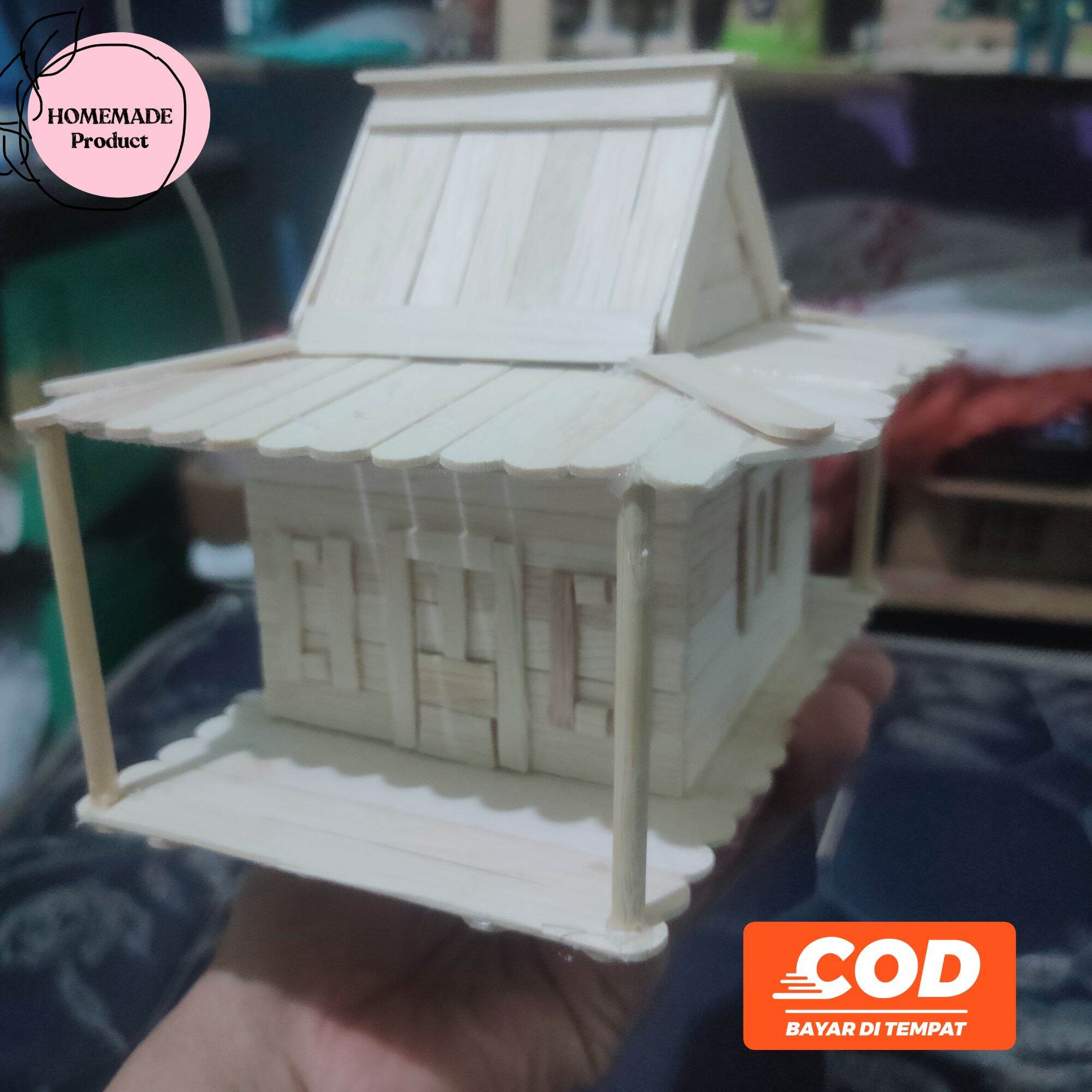 miniatur rumah adat joglo stik es krim kerajinan tangan prakarya