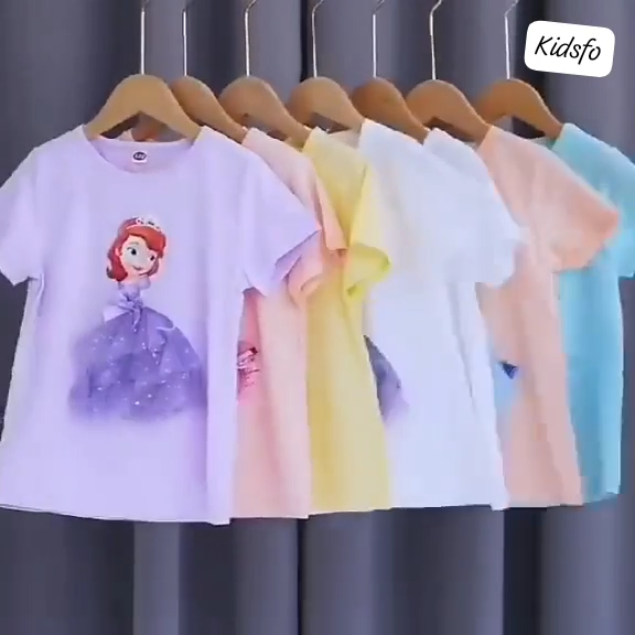 (KIDSFO-1) - Kaos Anak Perempuan Karakter Diseney Tutu 3D Pendek