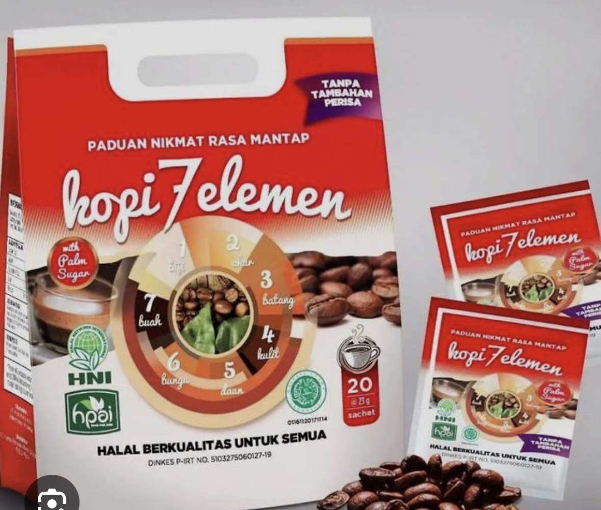 Kopi 7 Elemen isi 20 untuk menjaga stamina tubuh,tidak asam lambung dan mual saat minum kopi